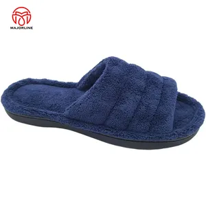 2023AW Cozy Slippers Women's 1 Band House Slippers Memory Foam Open Toe Terry Cloth Orthopedic Indoor Outdoor Slippers