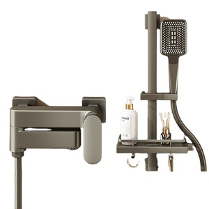 Ensemble <span class=keywords><strong>de</strong></span> robinet <span class=keywords><strong>de</strong></span> bain et <span class=keywords><strong>de</strong></span> douche mural en laiton gris pistolet <span class=keywords><strong>mitigeur</strong></span> chaud et froid <span class=keywords><strong>de</strong></span> salle <span class=keywords><strong>de</strong></span> bain robinet <span class=keywords><strong>de</strong></span> douche <span class=keywords><strong>avec</strong></span> système <span class=keywords><strong>de</strong></span> douche à main - Product Image 1