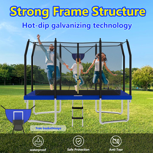 <span class=keywords><strong>Trampoline</strong></span> de jardin rectangulaire professionnel Zoshine de haute qualité pour enfants, vente en gros à prix abordable, directement de l'usine - Product Image 1