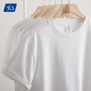 YLS Kleidung Lieferant Top-Qualität Cool Feel benutzer definierte Logo Regular Fit Gsm Cotton Drop Shoulder Plain T-Shirt