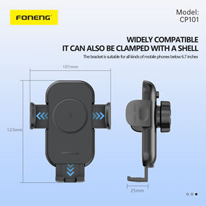 Support de téléphone de voiture sans fil Foneng CP101 15W en métal, prend en charge tous les appareils mobiles à chargement sans fil - Product Image 3