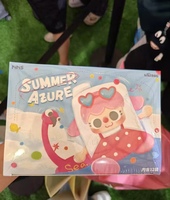 Shanghai Exhibition QDF Minis MMS LiLi Dog Beans Blind Box Summer Azure Series Figurines de chiens mignons en vinyle, figurines de collection