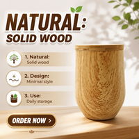 Botol Air Stainless Steel 12oz, Gelas Anggur, Mug Sublimasi, Tumbler, Vakum Terisolasi, Tutup Kayu Bambu Klasik