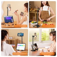 Support de téléphone portable et tablette pliable en alliage personnalisable pour enregistrement vidéo, diffusion en direct et prise de vue mains libres à double caméra