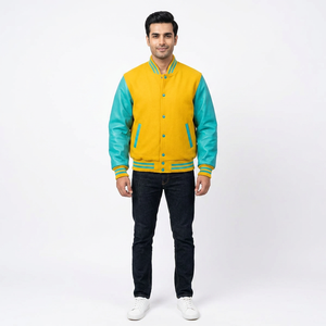 ODM OEM Customized High Quality Winter 2025 College <b>Baseball</b> <b>Jacket</b> <b>Men</b> Front Embroidery Waterproof Stand Collar Casual Wear - Product Image 1