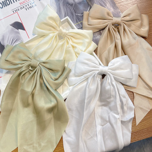 Korean Style Girls' <b>Bow</b> Hairpin High-Grade Double-Layer Large Version Fashion <b>Clip</b> Made of Cotton Linen for Daily Wear - Product Image 1