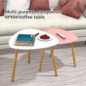 Tables Basses Gigognes Modernes Blanc Rose Triangle <span class=keywords><strong>Table</strong></span> d'Appoint pour Salon Appartement Balcon - Product Image 4