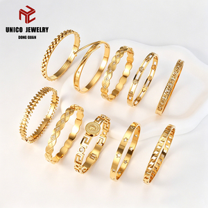 Оптовые модные золотые браслеты из нержавеющей стали с покрытием PVD 18K под золото, не тускнеющие, для женщин - Product Image 5