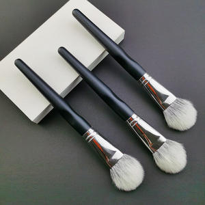 Professionnel multifonctionnel en forme de langue blanc noir point couleur unique Blush Contour brosse cheveux de chèvre pour <span class=keywords><strong>pinceau</strong></span> de maquillage du visage - Product Image 4