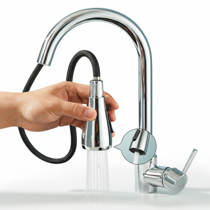 <span class=keywords><strong>Robinet</strong></span> de <span class=keywords><strong>cuisine</strong></span> et salle de bain en acier inoxydable 304, monocommande, avec douchette extractible, monotrou, 2 modes de pulvérisation, certifié CE, anti-éclaboussures - Product Image 2