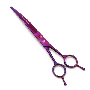 Cho con rồng màu tím 8 \ "Nhật bản thép không gỉ Dog grooming cong xuống kéo z3005 với <span class=keywords><strong>Sharp</strong></span> tip cho pet cắt tóc - Product Image 1