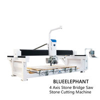 Scie à pont puissante à 4 axes 4+1 CNC pour la découpe de granit, de marbre, de pierre, de pierres tombales et de comptoirs avec broche à refroidissement liquide de 5,5 kW