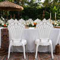 Chaise Napoléon en plastique blanc, empilable, sculptée, pour mariage, banquet, hôtel, restaurant, événement (vente en gros)