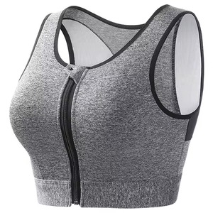 Soutien-gorge de sport à compression pour femme, maintien élevé, fermeture éclair frontale, dos nageur en maille, sans couture, séchage rapide, sans armatures, pour le yoga et le fitness - Product Image 5