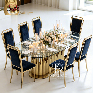 Banquet Hall Furniture Stainless Steel Romantic&Elegant Modern Dining <b>Table</b> Set for Home Hotel & Outdoor Use Customized Options - Product Image 6