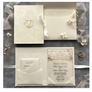 Monogram Folio Kem Sang Trọng Nhung Bìa Cứng Quyến Rũ Tùy Chỉnh Đám Cưới Sinh Nhật Giáng Sinh Thiệp Mời Thẻ Thanh Lịch Bóng - Product Image 1