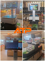 SC-AI terhormat terhormat, layar sentuh 15.6/10.1 inci, cetakan PC, perangkat lunak Supermarket POS, Printer label Badan IamPOS