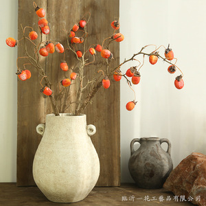 Branches artificielles de kaki Yihua Floral Art, fleurs en soie orange, décoration zen chinoise pour la maison, arrangement pour vase - Product Image 1
