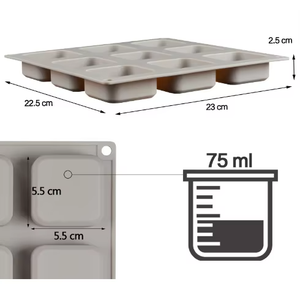 Customizable 9 Cavity <b>Square</b> Elm Pattern Silicone Soap Mold Platinum Silicone Non Stick LFGB Certified BPA Free Handmade Soap Ma - Product Image 1