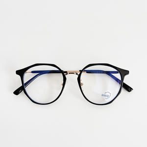 Monturas de Gafas Poligonales Qianai para Mujer, Lentes de PC Medianas, Anti Luz Azul, Anti UV, Diseño Irregular - Product Image 4