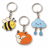 Porte-clés personnalisé en métal avec breloque Abeille, Renard, Nuage, Logo personnalisé, Cadeau promotionnel en gros, Fabricant OEM en vrac