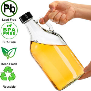 Shanghai Linlang Atacado 1/2 Galão 64 oz 1 galão Garrafas de vidro para a bebida alcoólica com punho - Product Image 4