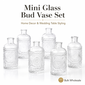 Set di Mini <span class=keywords><strong>Vasi</strong></span> <span class=keywords><strong>in</strong></span> <span class=keywords><strong>Vetro</strong></span> Trasparente, Piccoli <span class=keywords><strong>Vasi</strong></span> Scanalati per Fiori, Decorazione Casa, Centrotavola Matrimonio, Vendita all'Ingrosso - Product Image 4