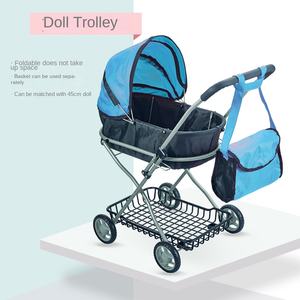 Simulation éducative haut de gamme bébé poussette chariot <span class=keywords><strong>grand</strong></span> jouet de poupée en plastique pour les filles jeu à la maison transfrontalier - Product Image 3