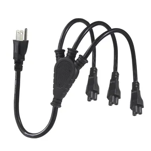 18AWG 3-Prong 3 In 1 Nema 5-15P Us Plug Naar 3 X Iec 320 C5 netsnoer Splitter Outlet Saver Voor Notebook