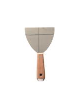 Spatule à lame large de 5 pouces en acier inoxydable avec manche en bois, grattoir à peinture, outil manuel pour le lissage des murs et le plâtrage