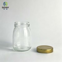 230ml Ronde Glazen Voorraadpot, Glazen Vaas met Draadmondstuk voor Gefermenteerde Voedingsmiddelen, Fruitjam en Granola