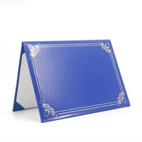 Feuille d'or personnalisée Logo diplôme papier couverture en cuir PU carton imprimé couverture pour titulaire de certificat enduit carte de voeux