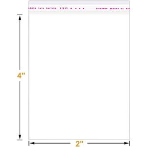 200 Pcs 2x4 Inch Clear Self Sealing Resealable Cellophane <b>Bags</b> For Jewelry Storage Heavy Duty Adhesive Opp <b>Bag</b> - Product Image 2