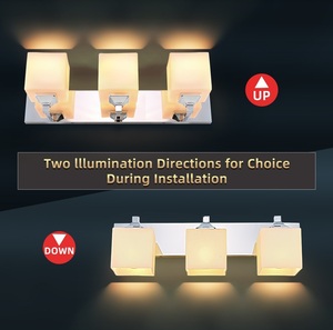 โคมไฟติดผนัง LED ดีไซน์ใหม่ทันสมัย กันน้ำ IP44 สำหรับห้องน้ำ กระจกเงาในบ้าน ขั้วหลอด E26 วัสดุสแตนเลส เหมาะสำหรับโรงแรม ไฟติดกระจก - Product Image 5