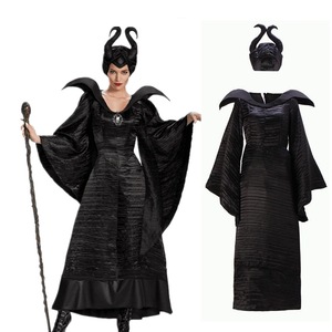 Disfraz de <span class=keywords><strong>Maléfica</strong></span> (La Bella Durmiente) - Vestido de Bruja Negra con Conjunto de Diadema con Cuernos, Disfraz de Cosplay de <span class=keywords><strong>Película</strong></span> de Televisión para Mujer Adulta - Product Image 2