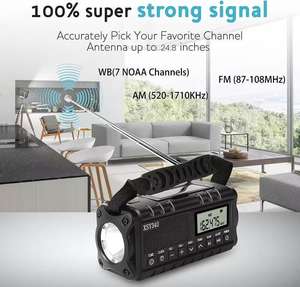 Radio Reloj Despertador Digital con Alarma, Carga Solar y USB, AM/FM/NOAA, 10000mAh, Linterna de Mano Integrada de Plástico - Product Image 4