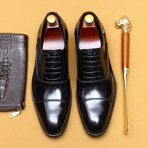 Zapatos de Vestir para Hombre, de Cuero Genuino, con Punta en Pico, Estilo Oxford, con Cordones, para Oficina, Carrera Profesional, Todas las Temporadas, con Punta Lisa - Product Image 5