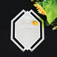Tarjetas de menú acrílicas de espejo plateado con forma especial creativa personalizada Premium para bodas/Navidad/eventos de fiesta de cumpleaños