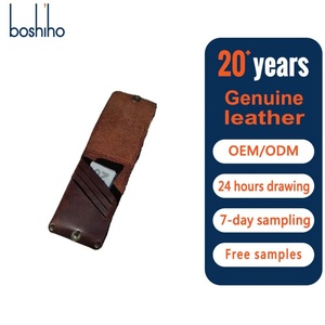 Portefeuilles pour hommes Boshiho Vintage en cuir de vache véritable, organiseur de cartes, style décontracté, portefeuille court en cuir de vache - Product Image 1