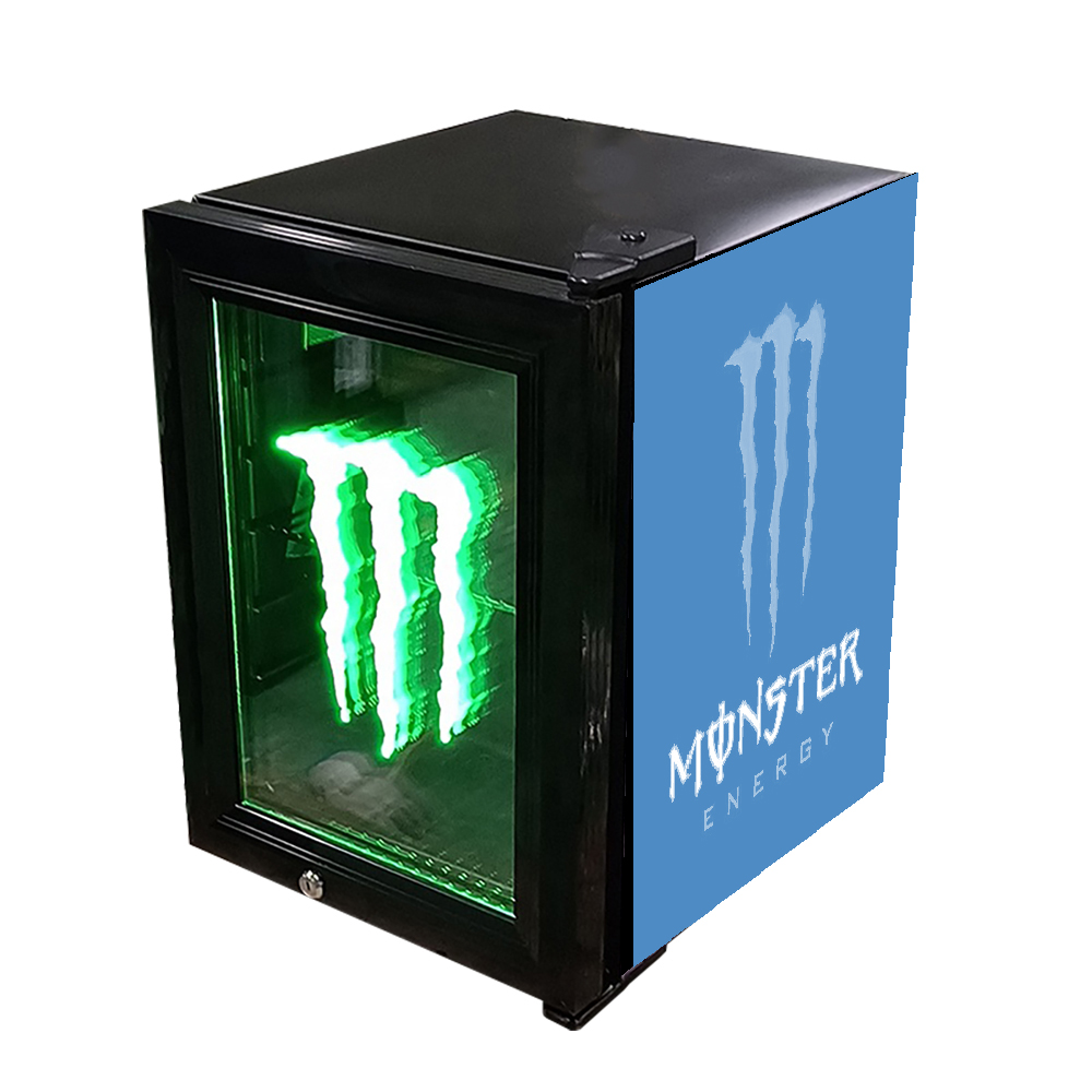 冷蔵庫・冷凍庫 Monster Energy Drink Black Mini Fridge Monster Energy Drink Mini Fridge Pub Home Garden Garage 220V
