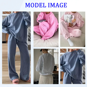 Tuta Sportiva Invernale da Donna in Tinta Unita Personalizzabile, Abbigliamento Tecnico in Pile, Felpe <span class=keywords><strong>con</strong></span> Cappuccio e Tute da Ginnastica per Donna - Product Image 2