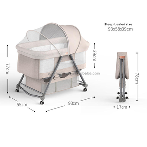 Cuna Portátil de Lino y Metal de Montaje Rápido para Bebés, Cesta de Almacenamiento Segura para Dormir Junto a la Cama, Marca OEM Modelo 001 - Product Image 5