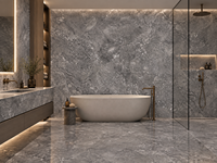 Dalles de marbre gris Donatello en pierre naturelle pour plateaux de console, plans de travail de cuisine, murs de douche, grandes dalles de sol et étagères en pierre