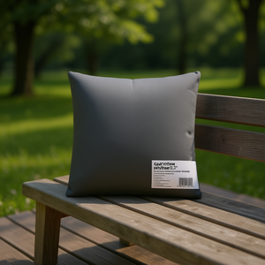 Coussin d'extérieur carré anthracite 19,7x15,7x4,7 cm en tissu résistant à l'eau pour toutes les saisons - Product Image 2