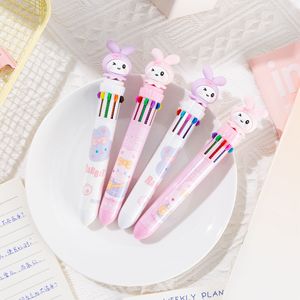 कस्टम लोगो 10-रंग बॉलपॉइंट पेन प्यारा खरगोश कार्टून डिजाइन बहु-रंग प्लास्टिक पेन 0.5 मिमी लेखन प्रचार स्टेशनरी - Product Image 6