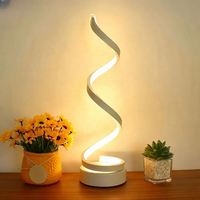 Lampe de table LED spirale à intensité variable, veilleuse d'ambiance pour chevet, alimentation USB, éclairage décoratif moderne pour chambre à coucher
