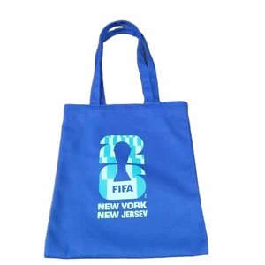 Blue Custom Design Printing <b>Recycle</b> Handle Thick Cotton Canvas Reusable Tote Shopper <b>Bags</b> - Product Image 1