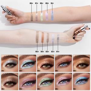 Sombra de ojos líquida brillante Brillo de larga duración Resistente a las arrugas Secado rápido Fácil de aplicar con 10 colores - Product Image 4