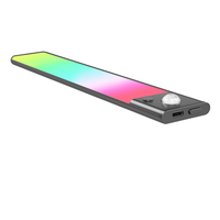 Mínimamente diseñado 23cm RGB LED iluminación cuerpo activado por calor para almacenamiento de dormitorio/pasillos alimentado por batería