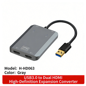 Convertitore USB 3.0 a doppio HDMI HD, compatibile con lettori MP3, monitor portatili, calcolatrici, registratori a cassette e cronologia di navigazione - Product Image 2